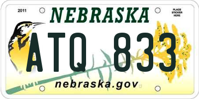 NE license plate ATQ833