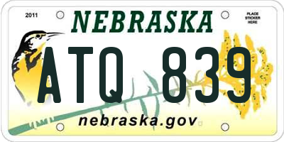 NE license plate ATQ839