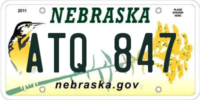 NE license plate ATQ847