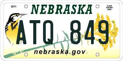 NE license plate ATQ849