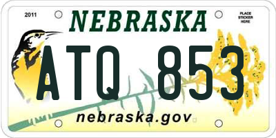 NE license plate ATQ853