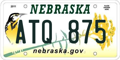 NE license plate ATQ875