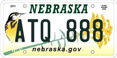 NE license plate ATQ888
