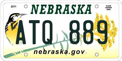 NE license plate ATQ889
