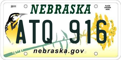 NE license plate ATQ916