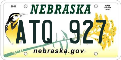 NE license plate ATQ927
