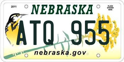 NE license plate ATQ955
