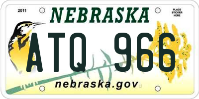 NE license plate ATQ966
