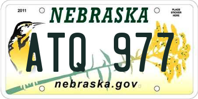 NE license plate ATQ977