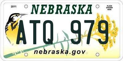 NE license plate ATQ979