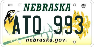 NE license plate ATQ993