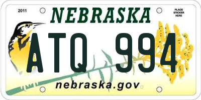 NE license plate ATQ994