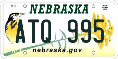 NE license plate ATQ995