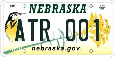NE license plate ATR001