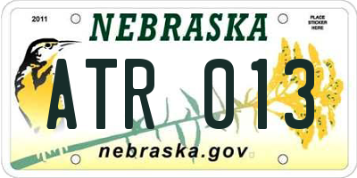 NE license plate ATR013