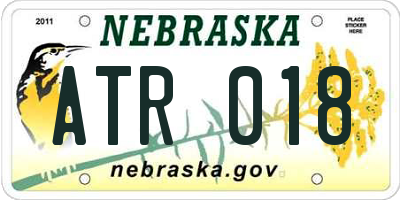 NE license plate ATR018