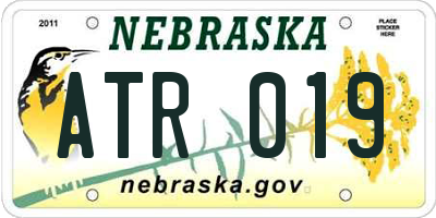 NE license plate ATR019