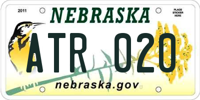 NE license plate ATR020