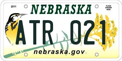 NE license plate ATR021