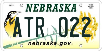 NE license plate ATR022