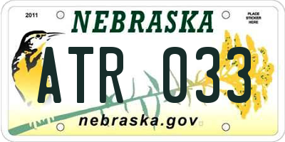 NE license plate ATR033