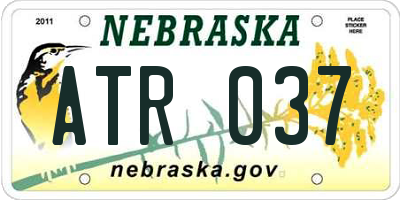 NE license plate ATR037