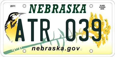 NE license plate ATR039