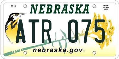 NE license plate ATR075
