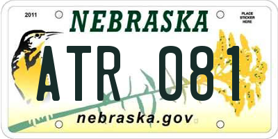 NE license plate ATR081