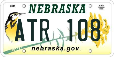 NE license plate ATR108