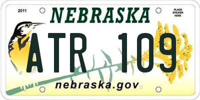 NE license plate ATR109