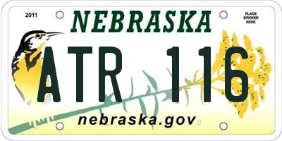 NE license plate ATR116