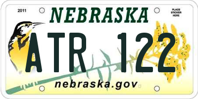 NE license plate ATR122
