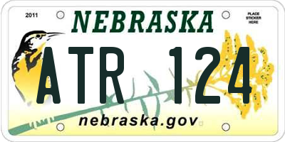 NE license plate ATR124