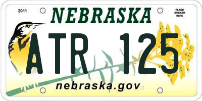 NE license plate ATR125