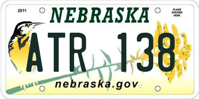 NE license plate ATR138