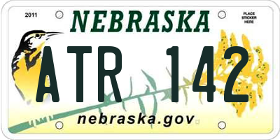 NE license plate ATR142