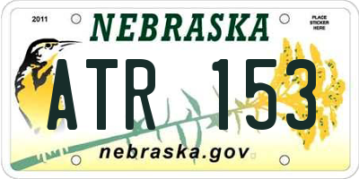 NE license plate ATR153