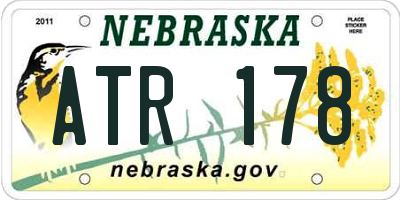 NE license plate ATR178