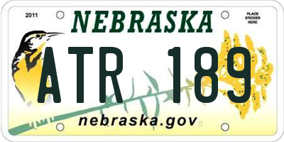 NE license plate ATR189