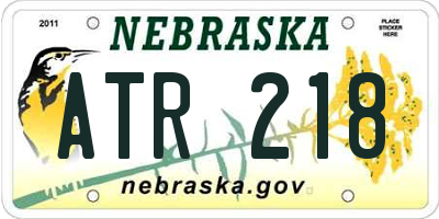 NE license plate ATR218