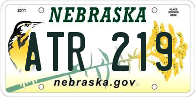 NE license plate ATR219