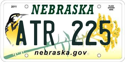 NE license plate ATR225