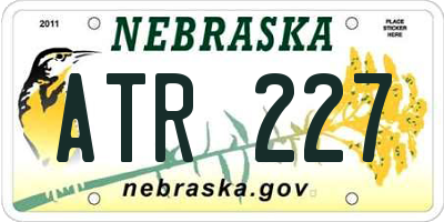 NE license plate ATR227