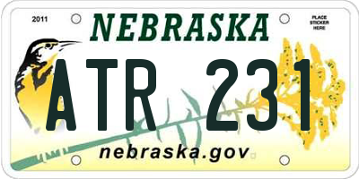 NE license plate ATR231