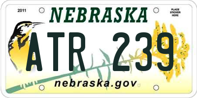 NE license plate ATR239