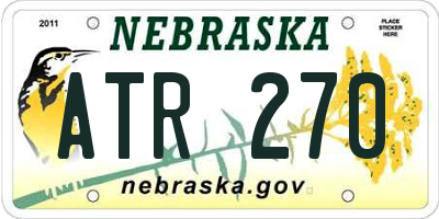 NE license plate ATR270