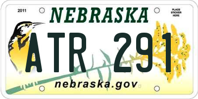NE license plate ATR291