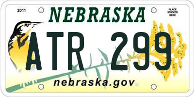 NE license plate ATR299