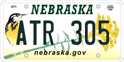 NE license plate ATR305
